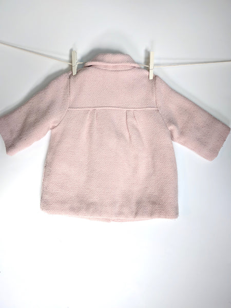 Manteau rosé col claudine
