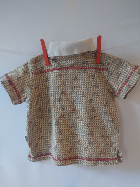 Polo beige à motifs