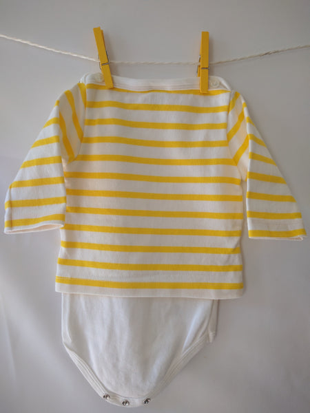 Body avec marinière jaune intégrée