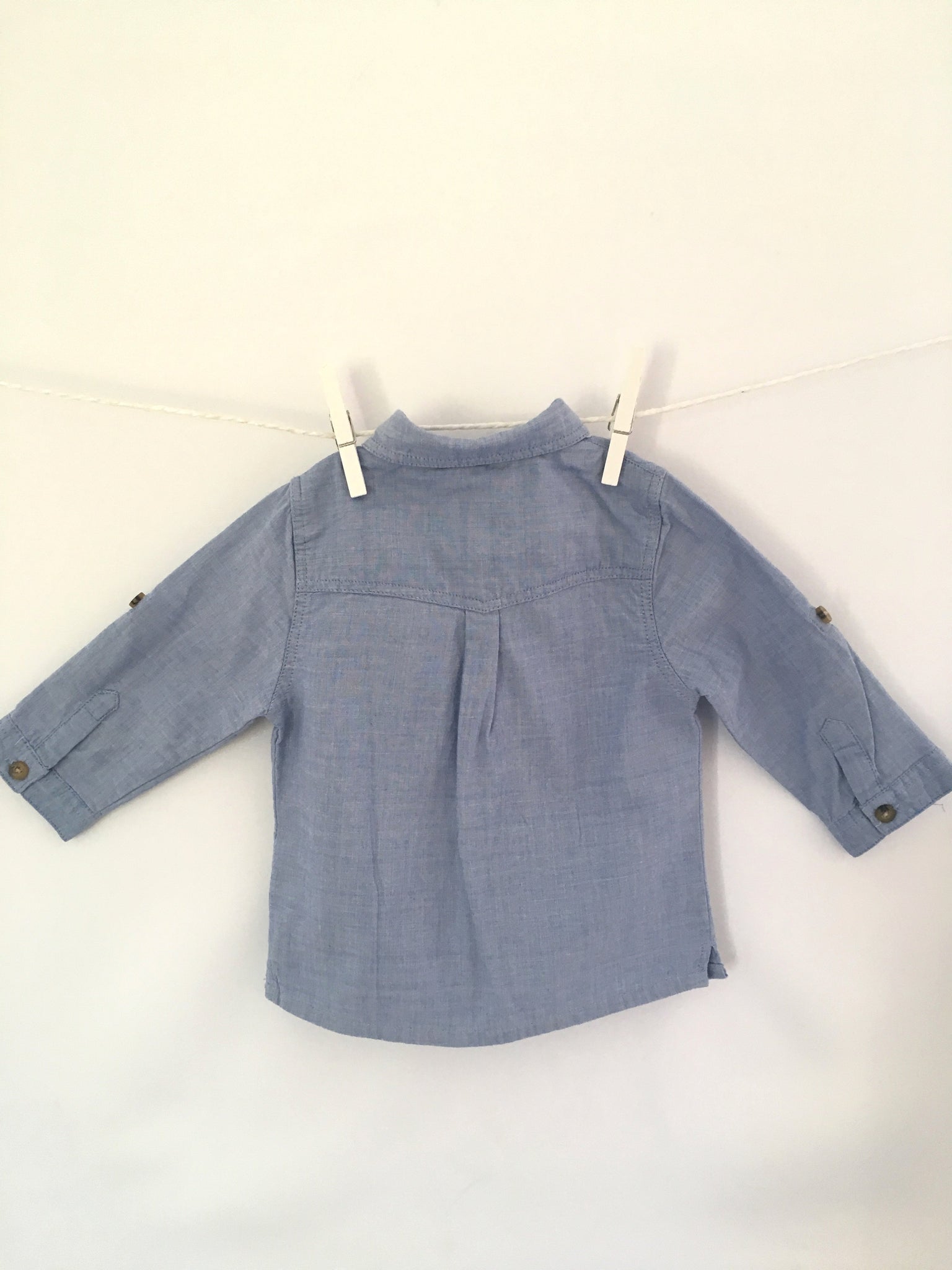 Chemise 2en1 manches longues bleu