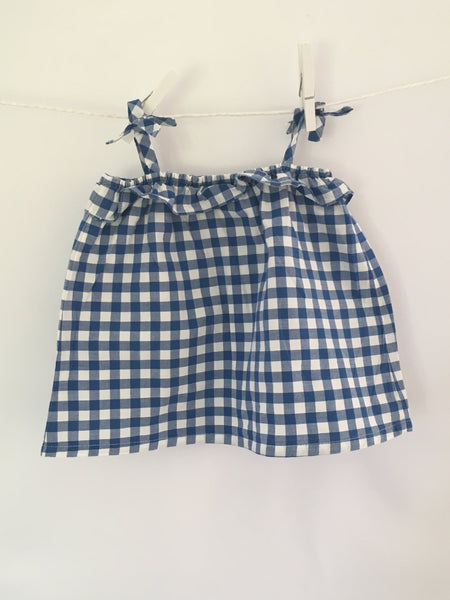 Débardeur à carreau & culotte blanche assortie