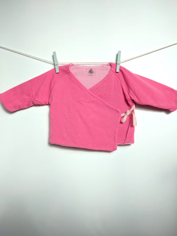 Gilet petit bateau rose confortable et réversible