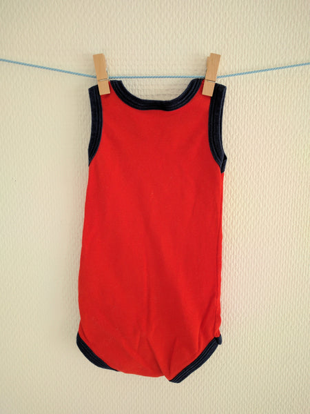 Body vintage rouge et bleu Petit Bateau