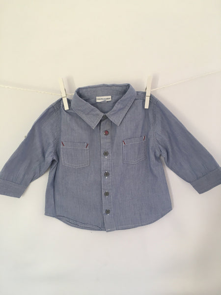 Chemise boy Bleu gris Vertbaudet 18 mois