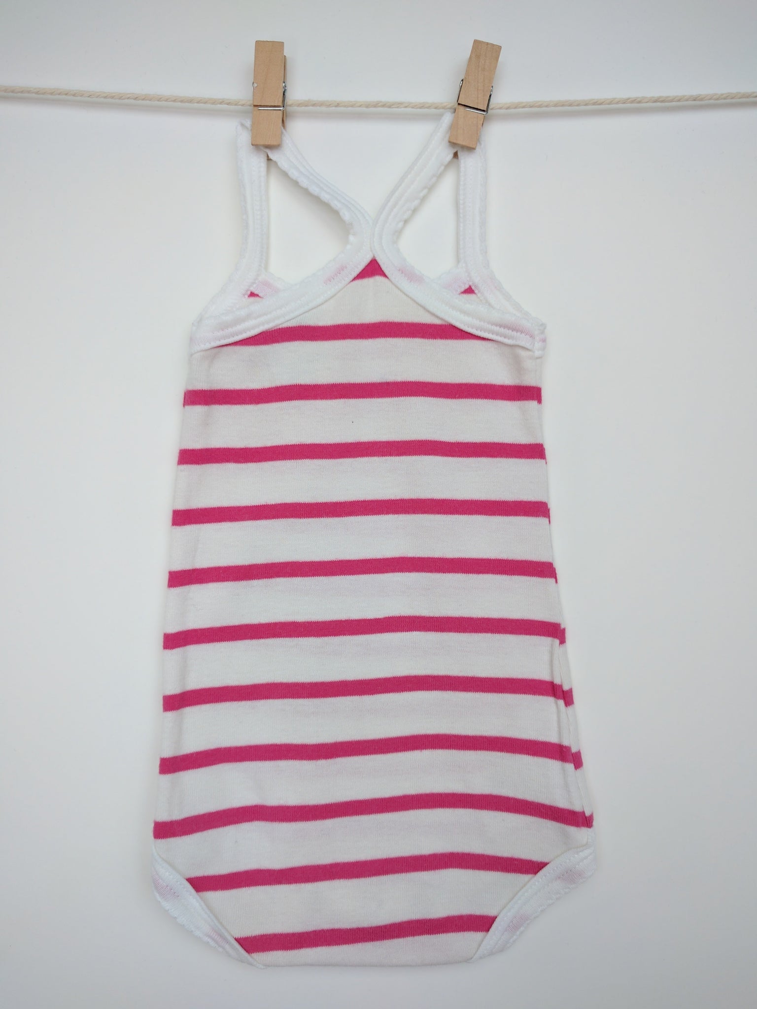 Body débardeur rayé rose et blanc