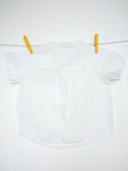 Chemise blanche manches courtes en lin