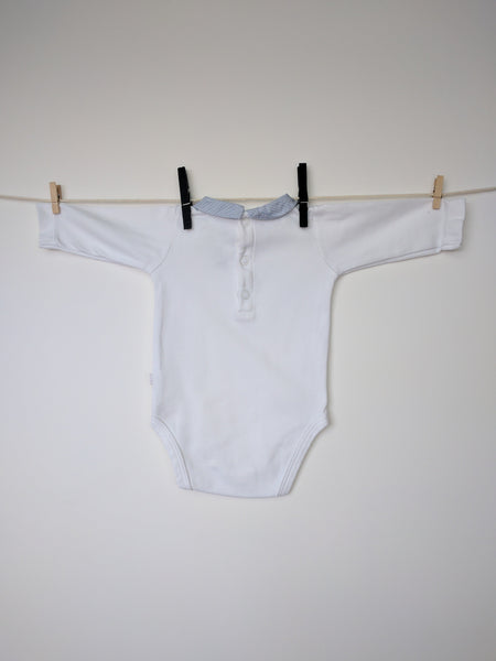 Body col rayé bleu et blanc