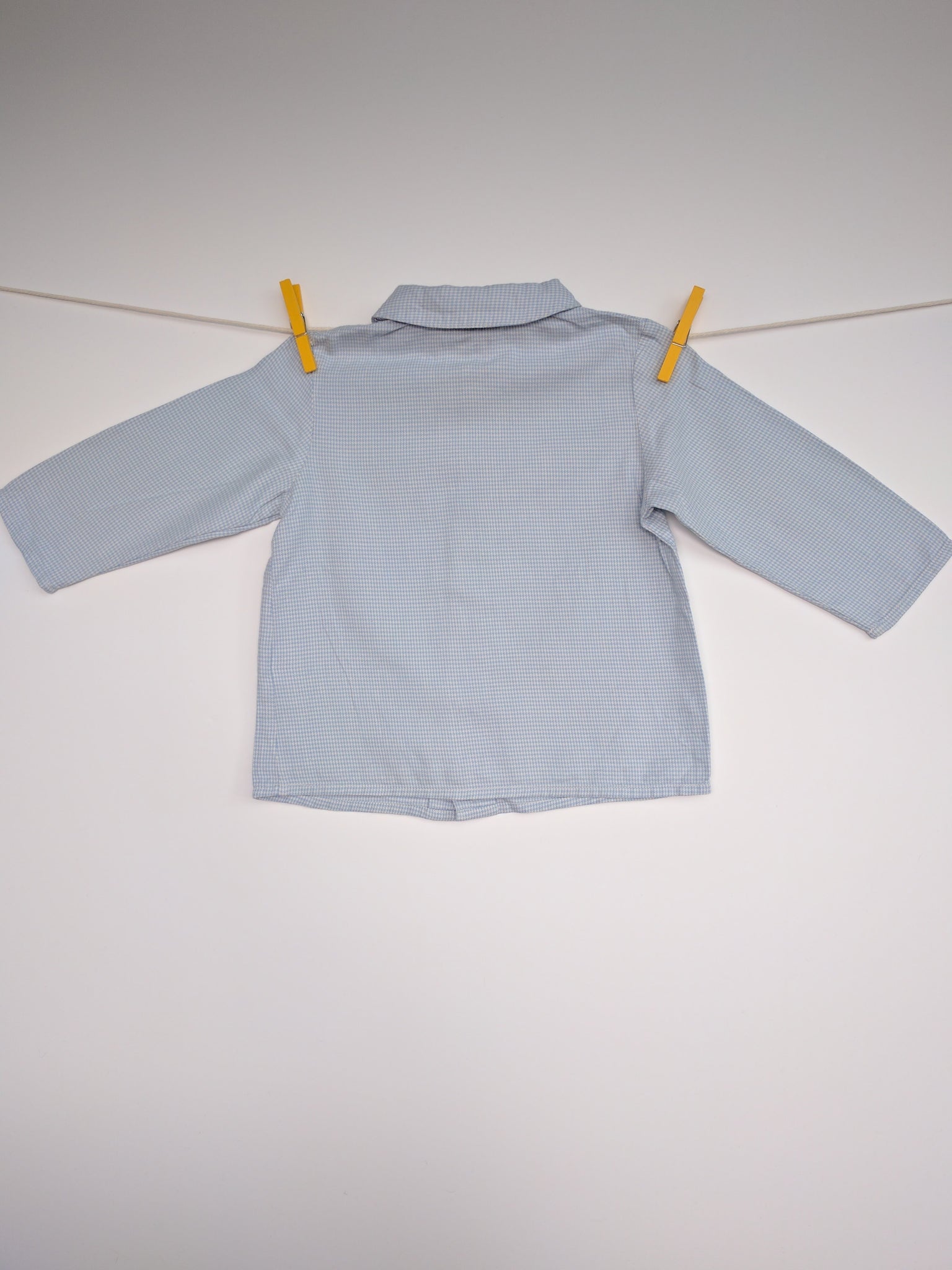 Chemise manches longues à mini carreaux