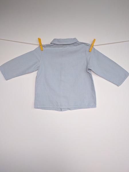 Chemise manches longues à mini carreaux