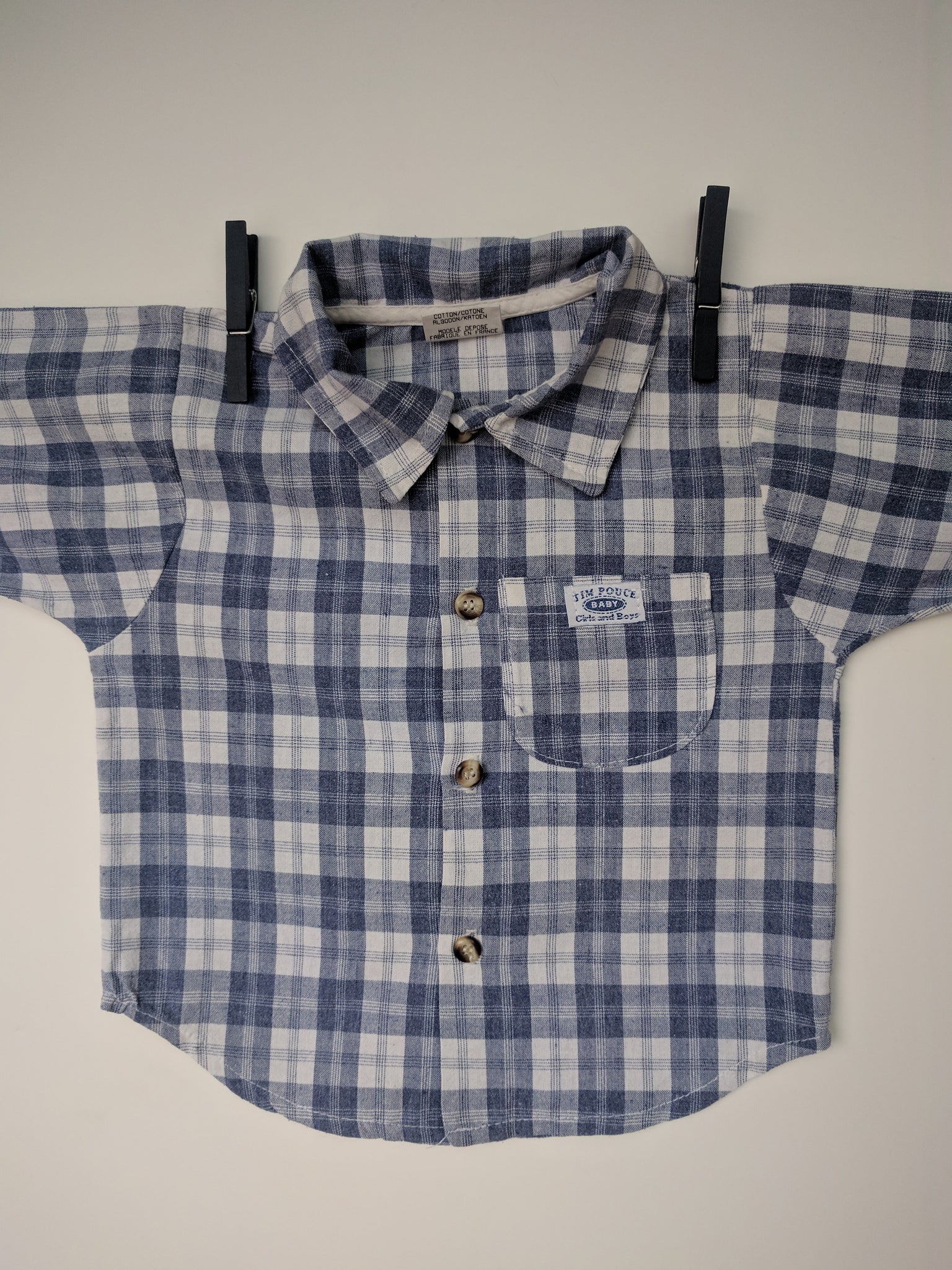 Chemise made in France à carreaux