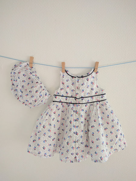 Robe baleine blanche bleue et rose Sergent Major