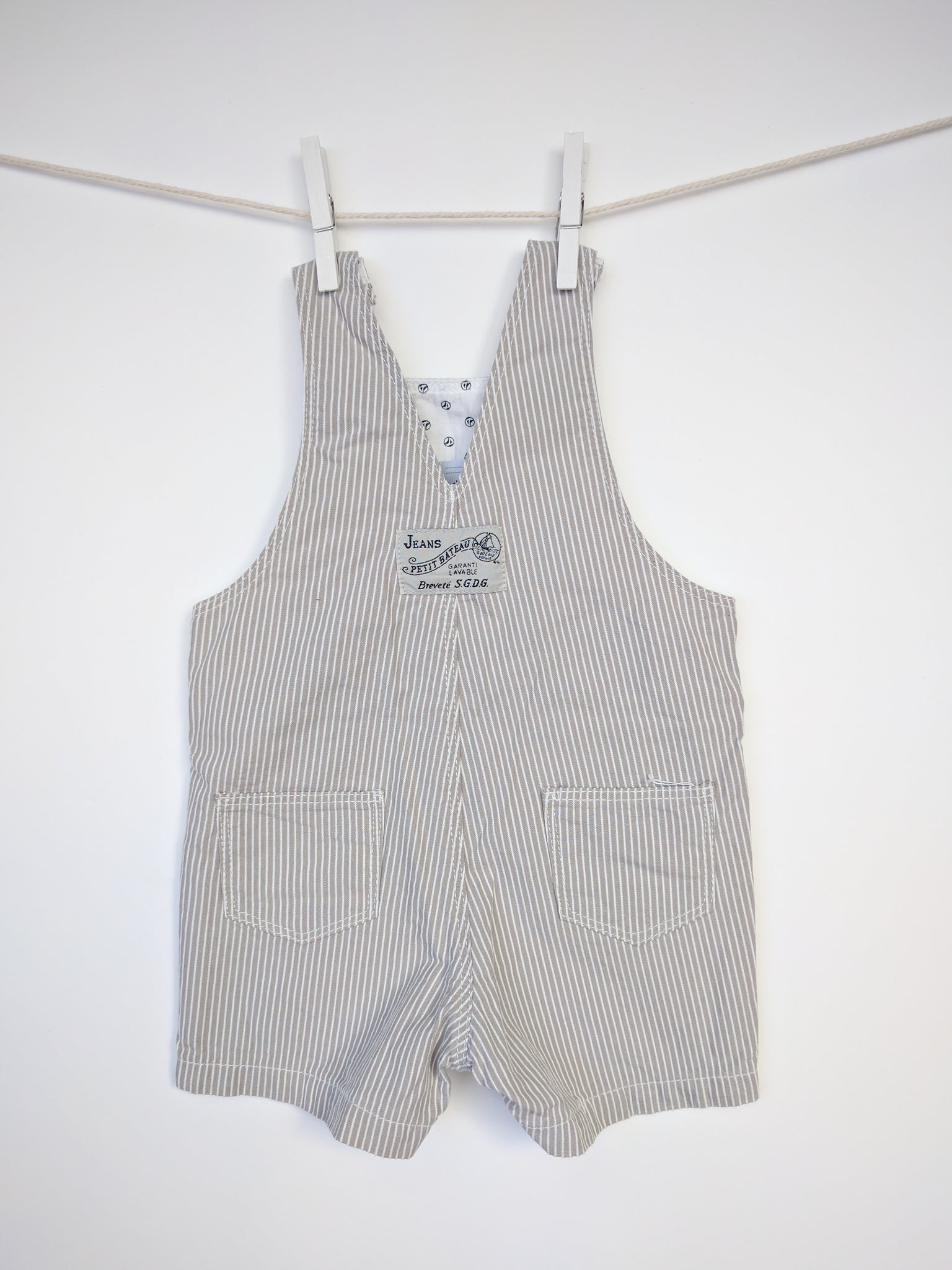 Salopette beige à rayures