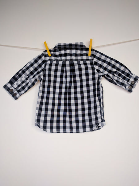 Chemise à carreaux bleu et blanc