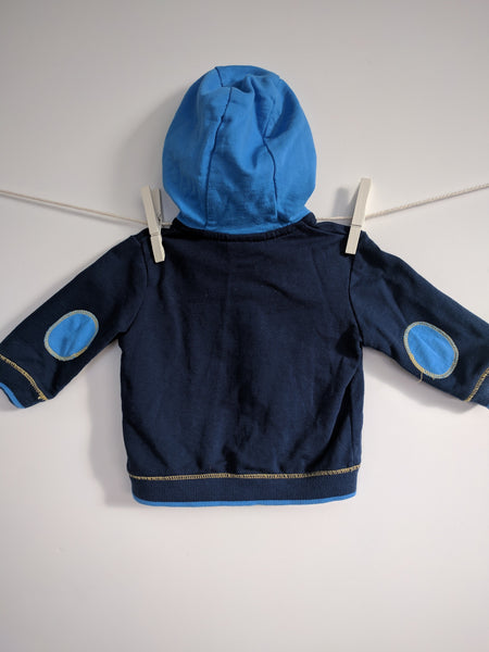 Gilet manches longues capuche plusieurs tons de bleu
