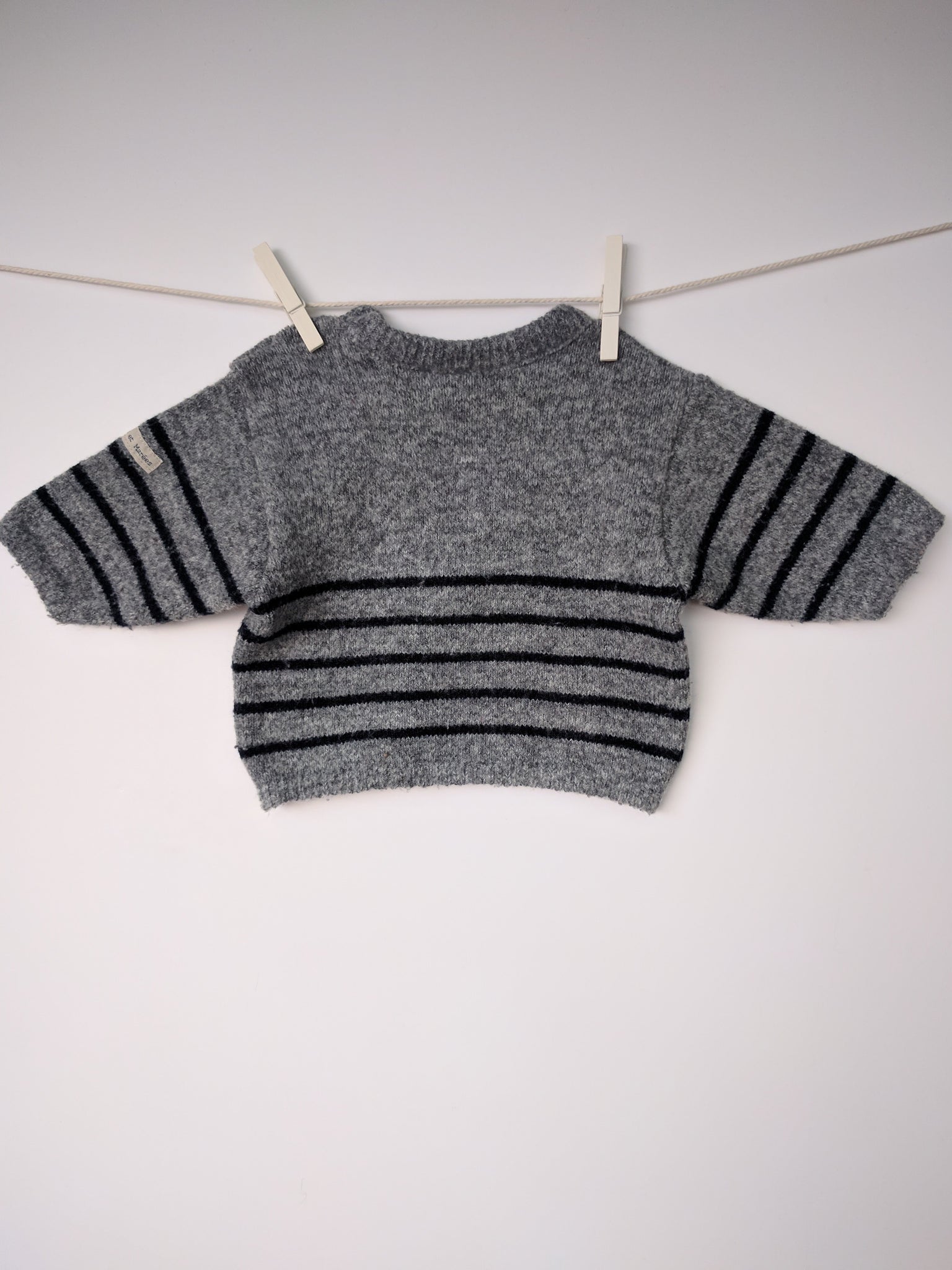 Le pull marinière gris chiné