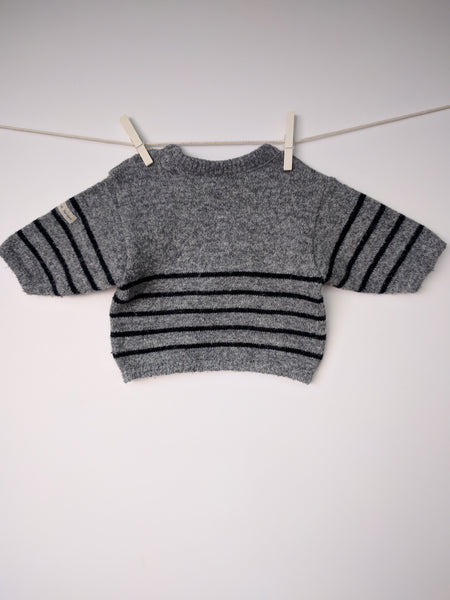 Le pull marinière gris chiné