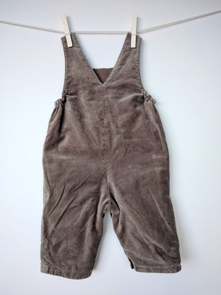 Salopette en velours avec ponpons