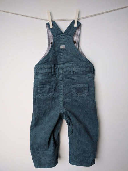 Salopette velours bleu gris