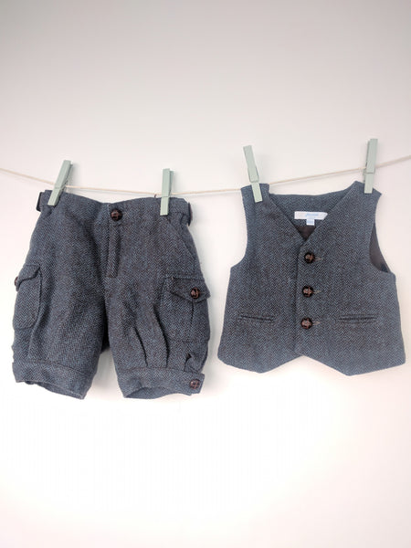 Ensemble gilet sans manche et pantalon de costume jacadi 6 mois