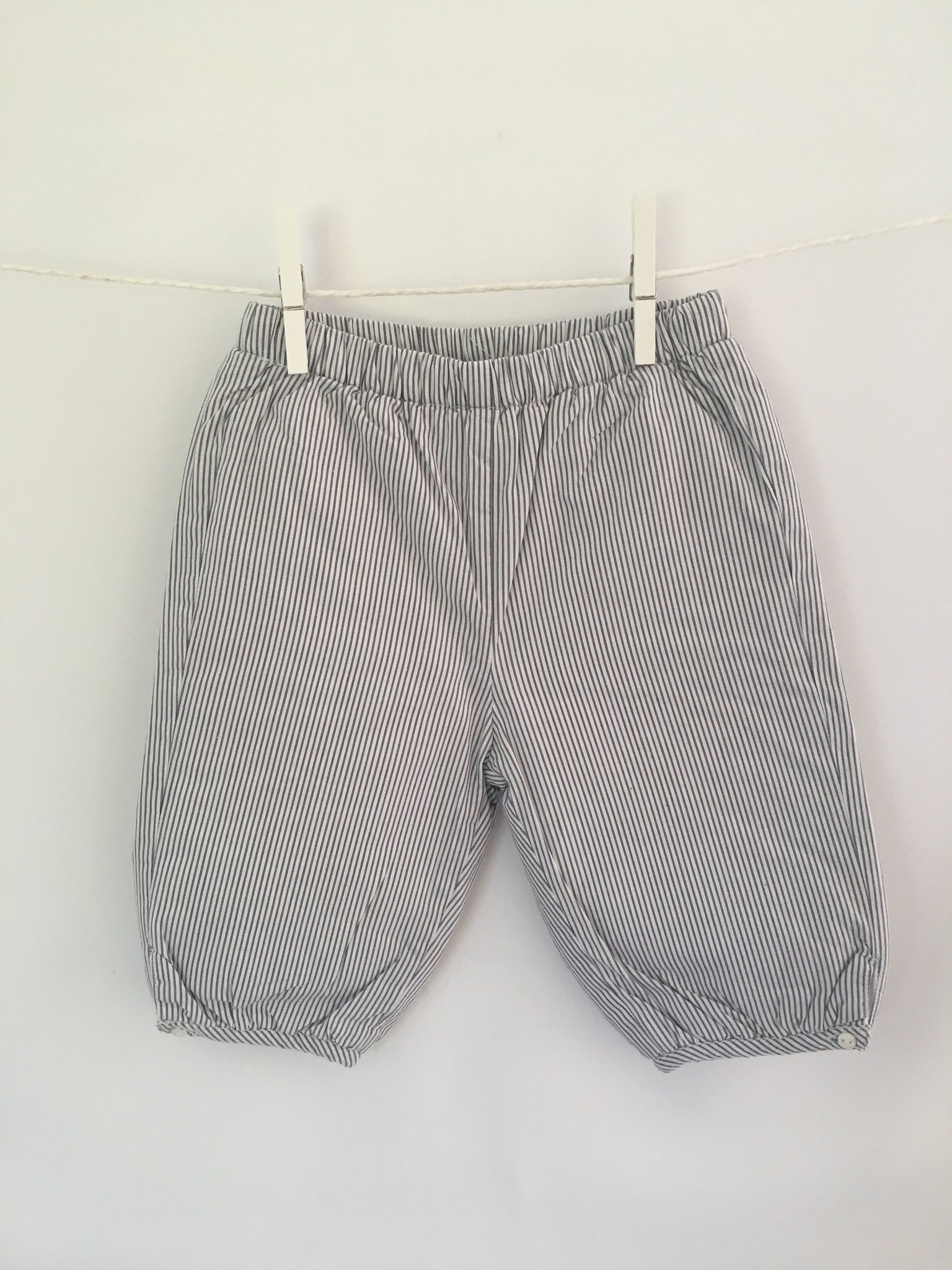 Pantalon bouffant à rayures, doublé