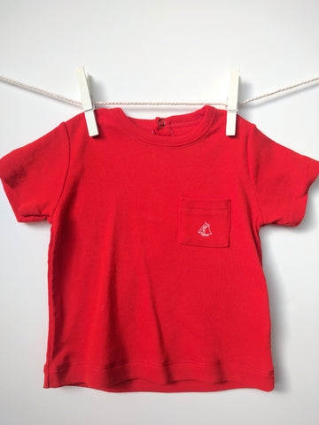 T-shirt Garçon 12 mois Petit Bateau rouge