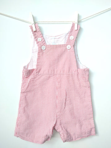 Salopette rouge et blanche rayée fille garçon bébé jacadi 6 mois