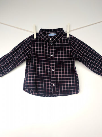 Chemise 12 mois Jacadi bleu bordeaux bébé garçon