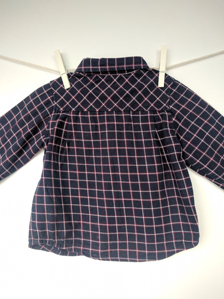 Chemise bleue et bordeaux Jacadi