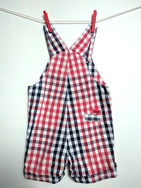 Salopette à carreaux rouge et bleue Jacadi