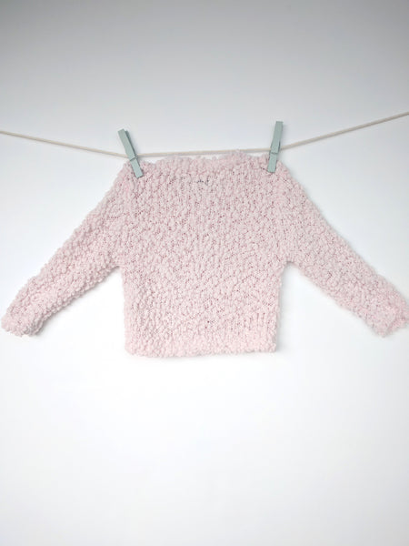 Gilet en point mousse rose