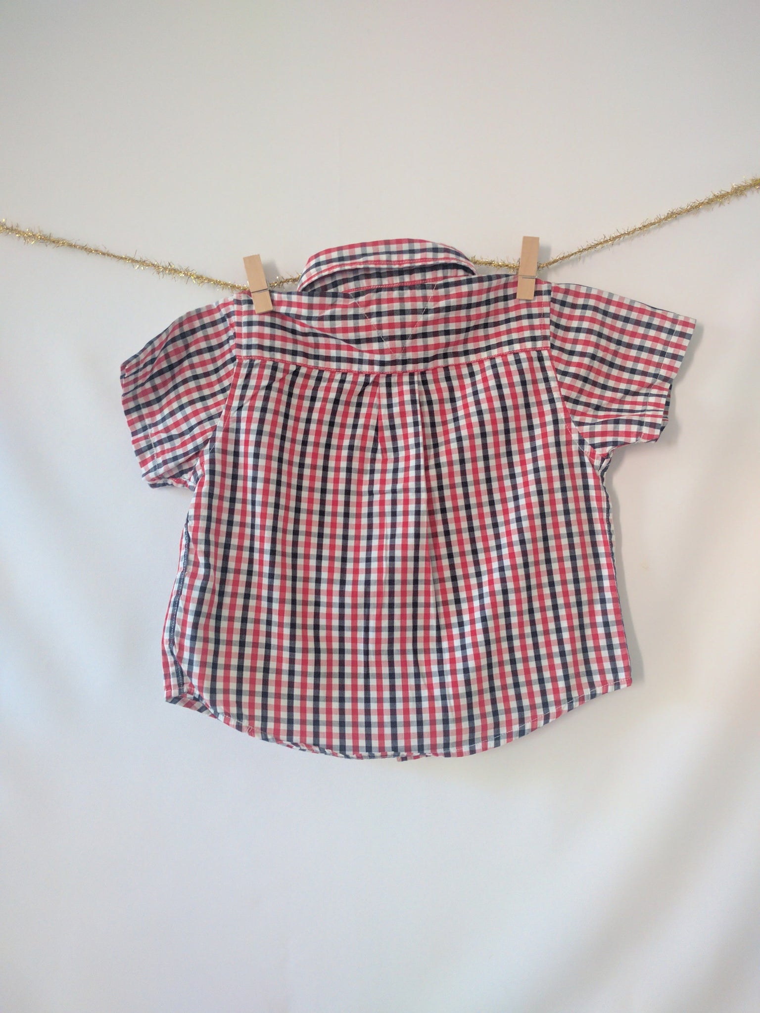 Chemise à manches courtes, petits carreaux