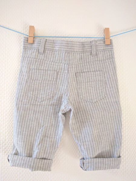Pantalon rayé gris et blanc Verbaudet